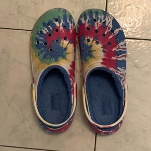 Crocs Classic Fur Lined Clogs Shoes Blue Men’s Size 11